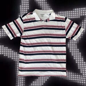 Y2K Striped Collared T-Shirt
